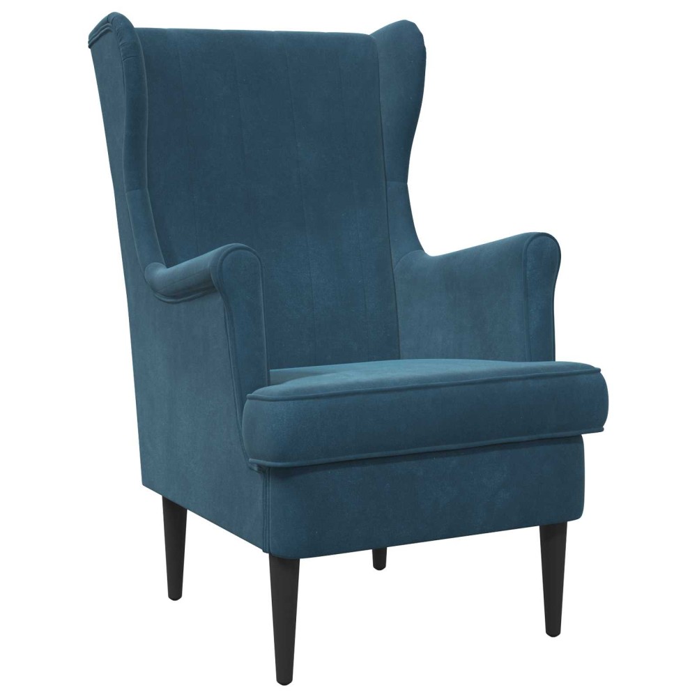 vidaXL Πολυθρόνα Μπλε Βελούδο