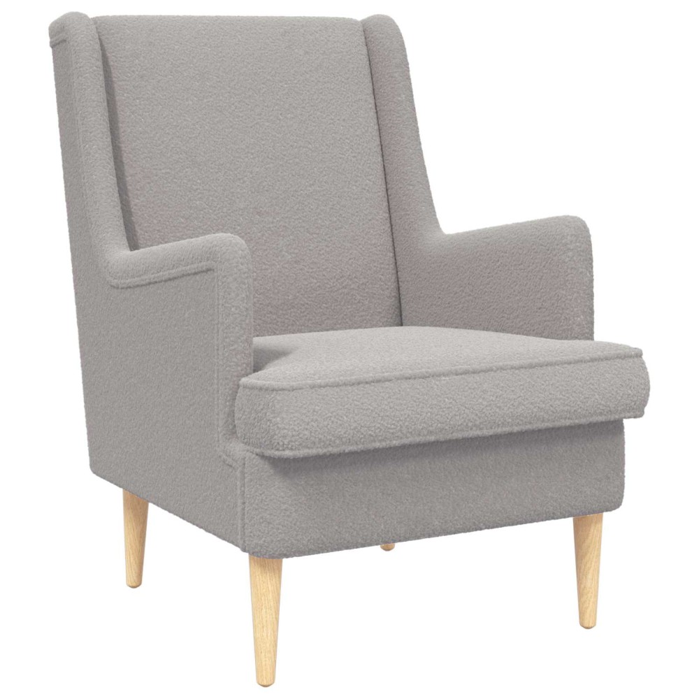 vidaXL Πολυθρόνα Ανοιχτό γκρι Ύφασμα Από Πρόβατο