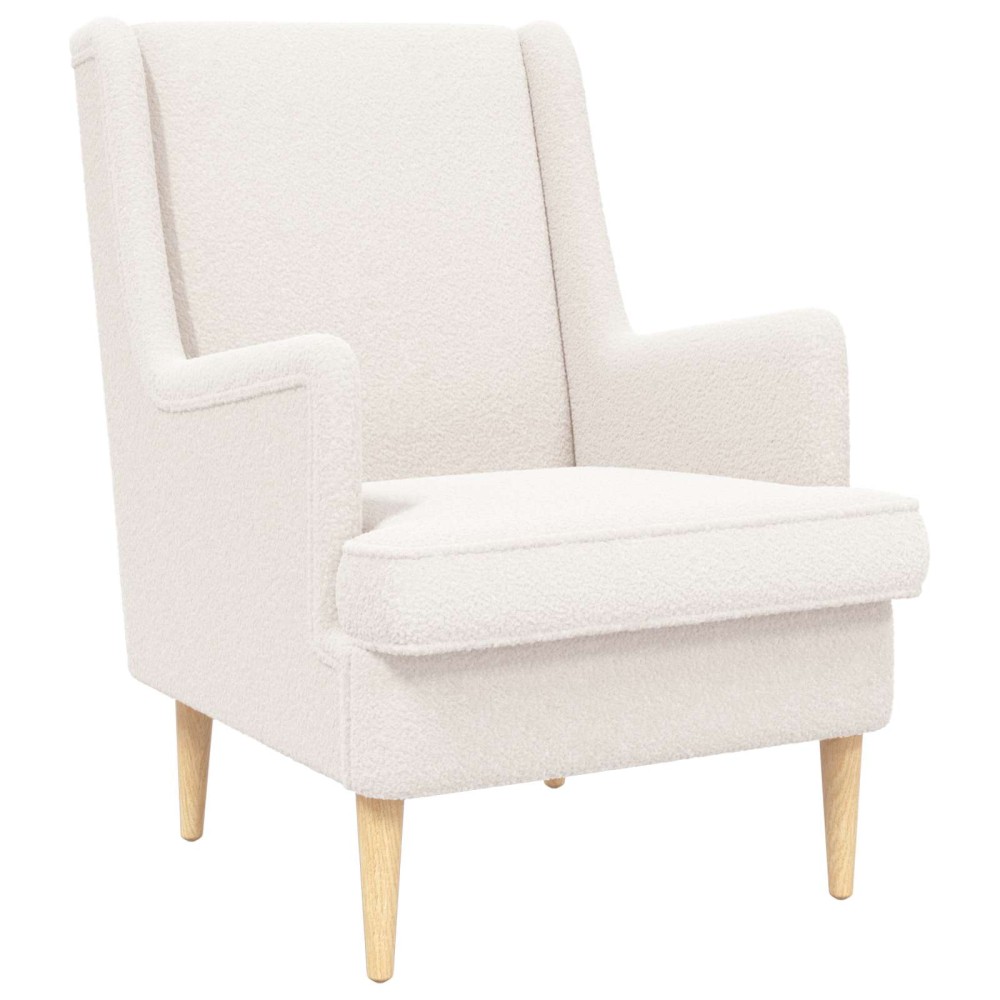 vidaXL Πολυθρόνα Κρεμ Ύφασμα Από Πρόβατο