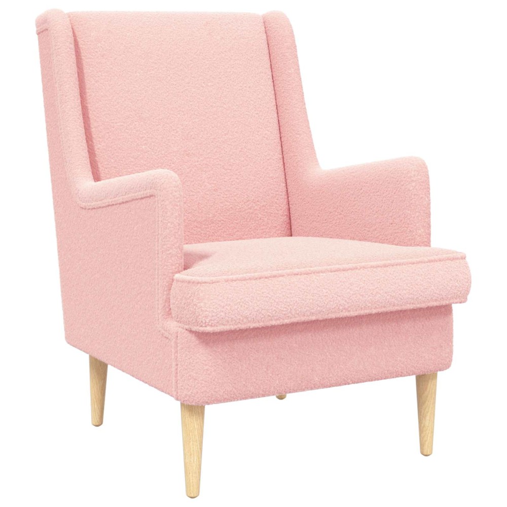 vidaXL Πολυθρόνα Ροζ Ύφασμα Από Πρόβατο