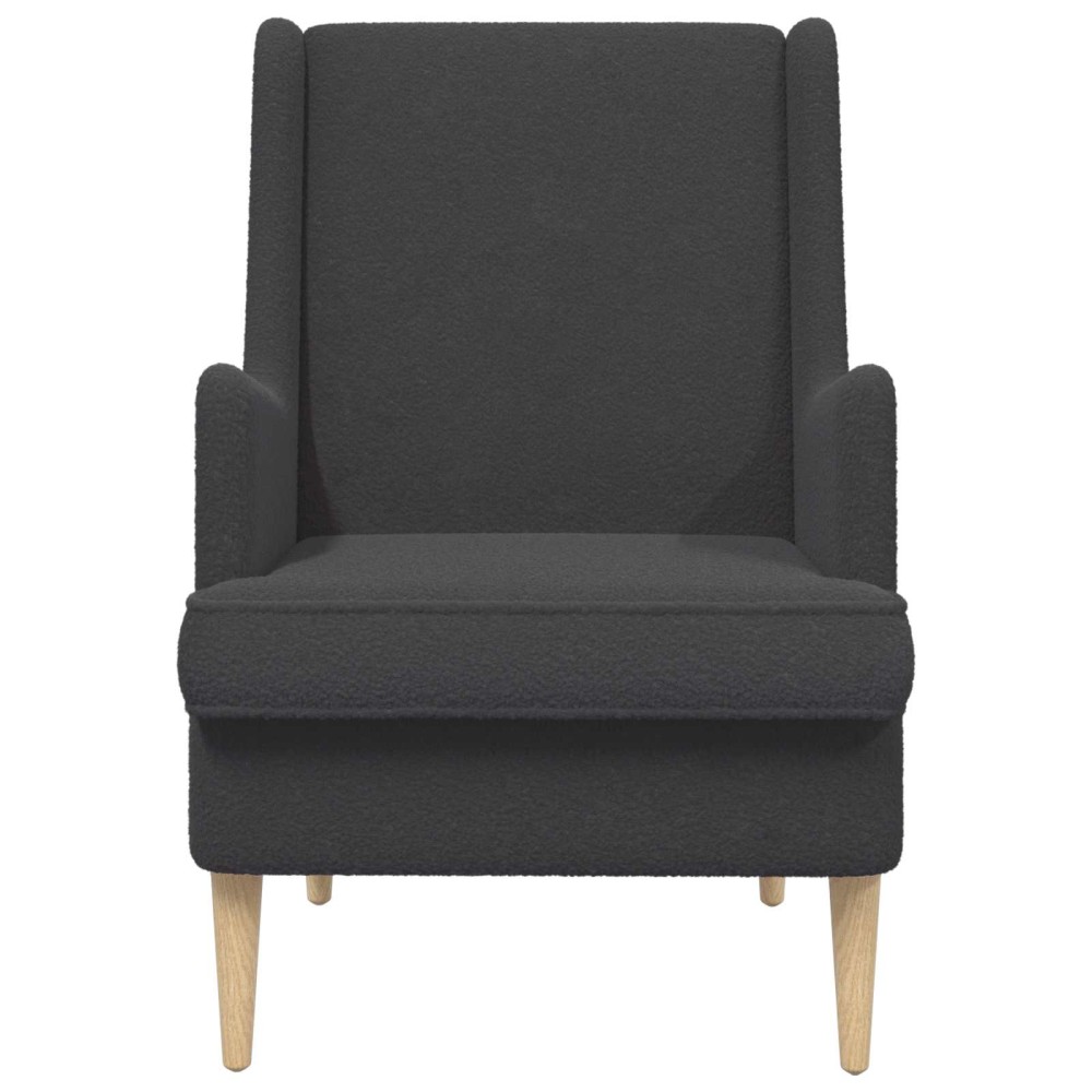 vidaXL Πολυθρόνα Σκούρο Γκρι Ύφασμα Από Πρόβατο