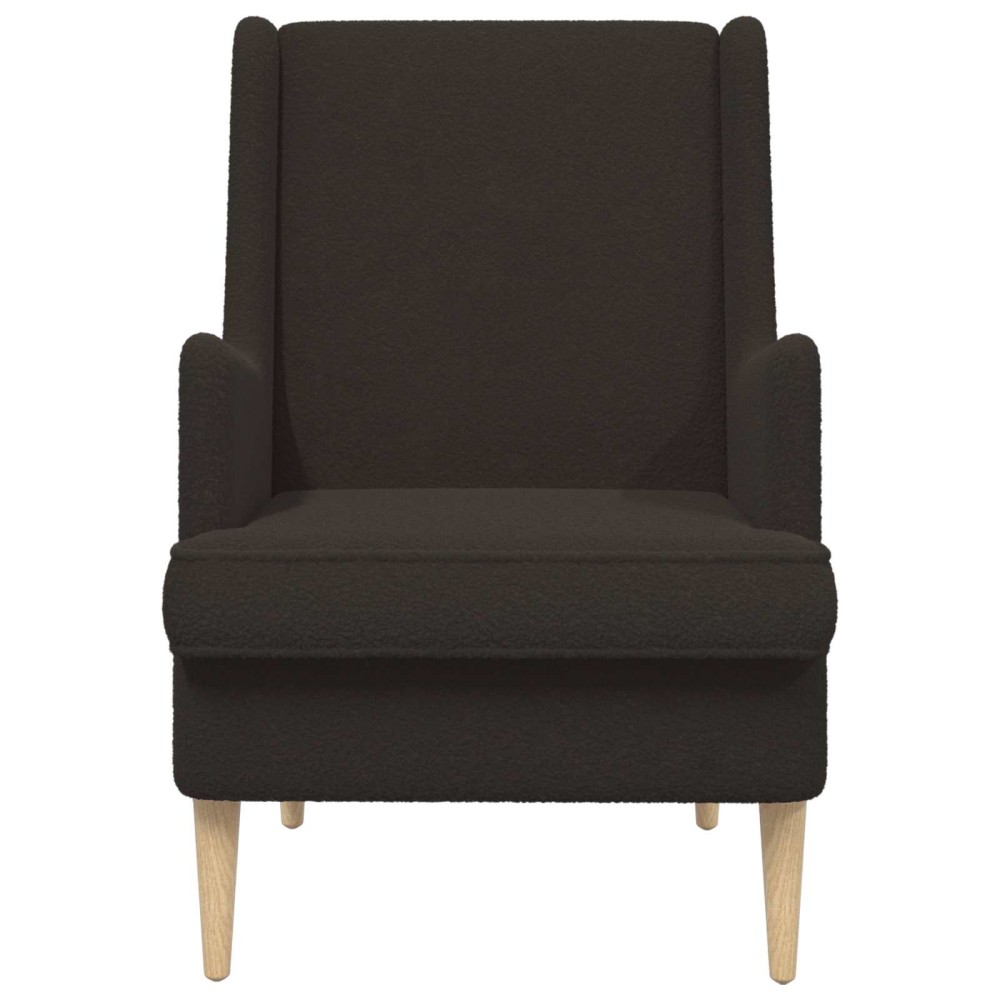 vidaXL Πολυθρόνα Μαύρο Ύφασμα Από Πρόβατο