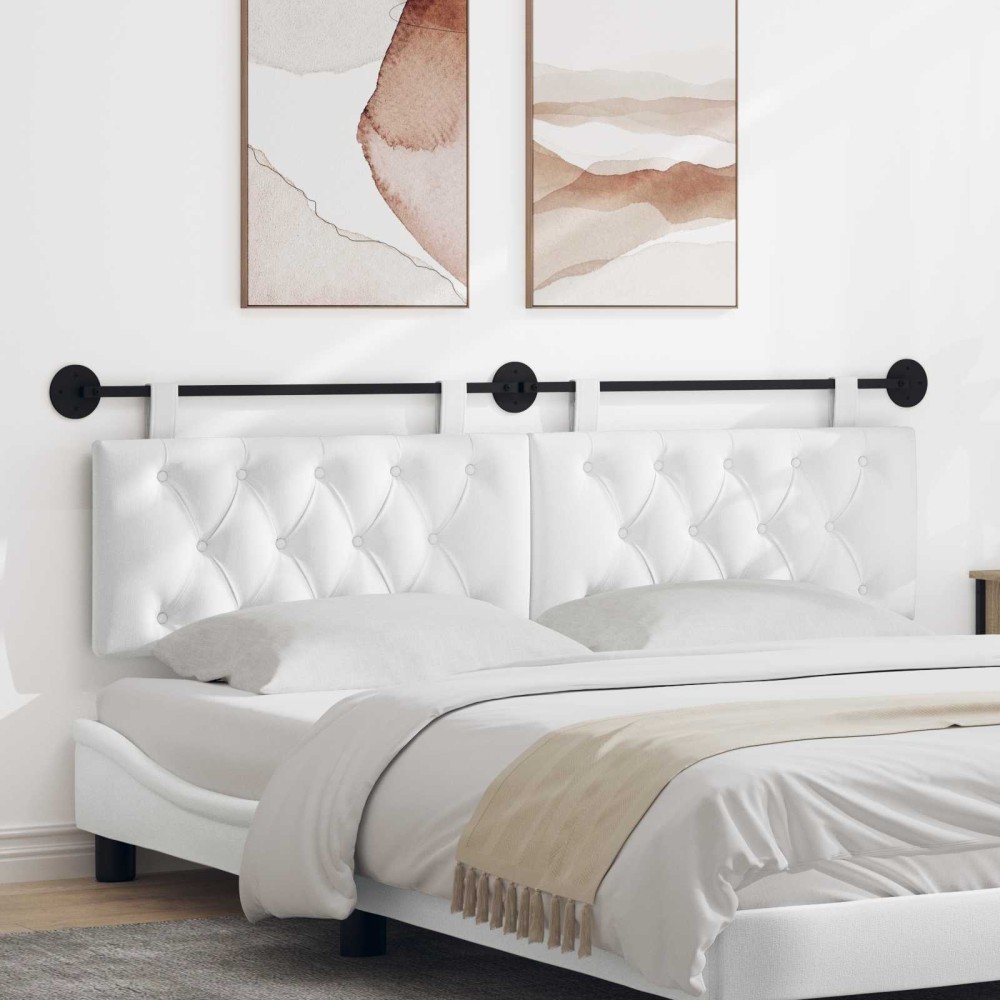 vidaXL Κεφαλάρι κρεβατιού κρεμαστό Λευκό Ύφασμα