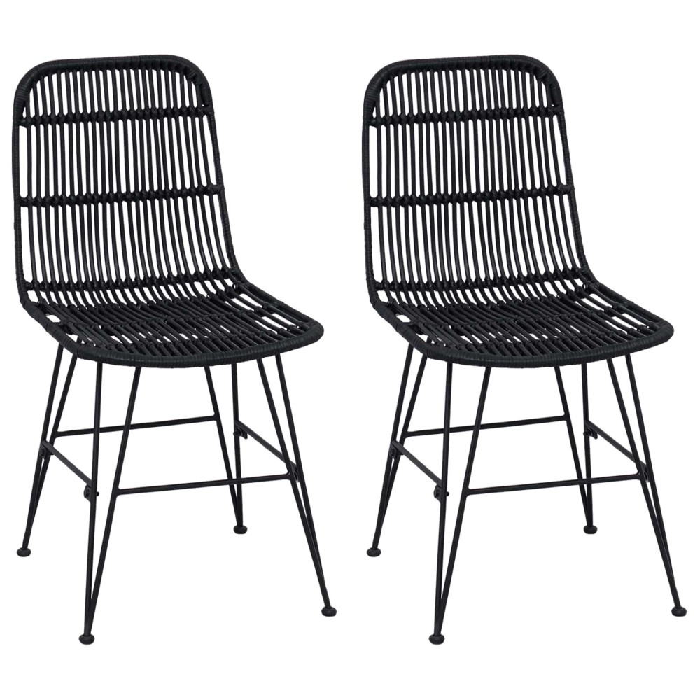 vidaXL Καρέκλα τραπεζαρίας 2 pcs Μαύρο 41 x 55 x 85 εκ.