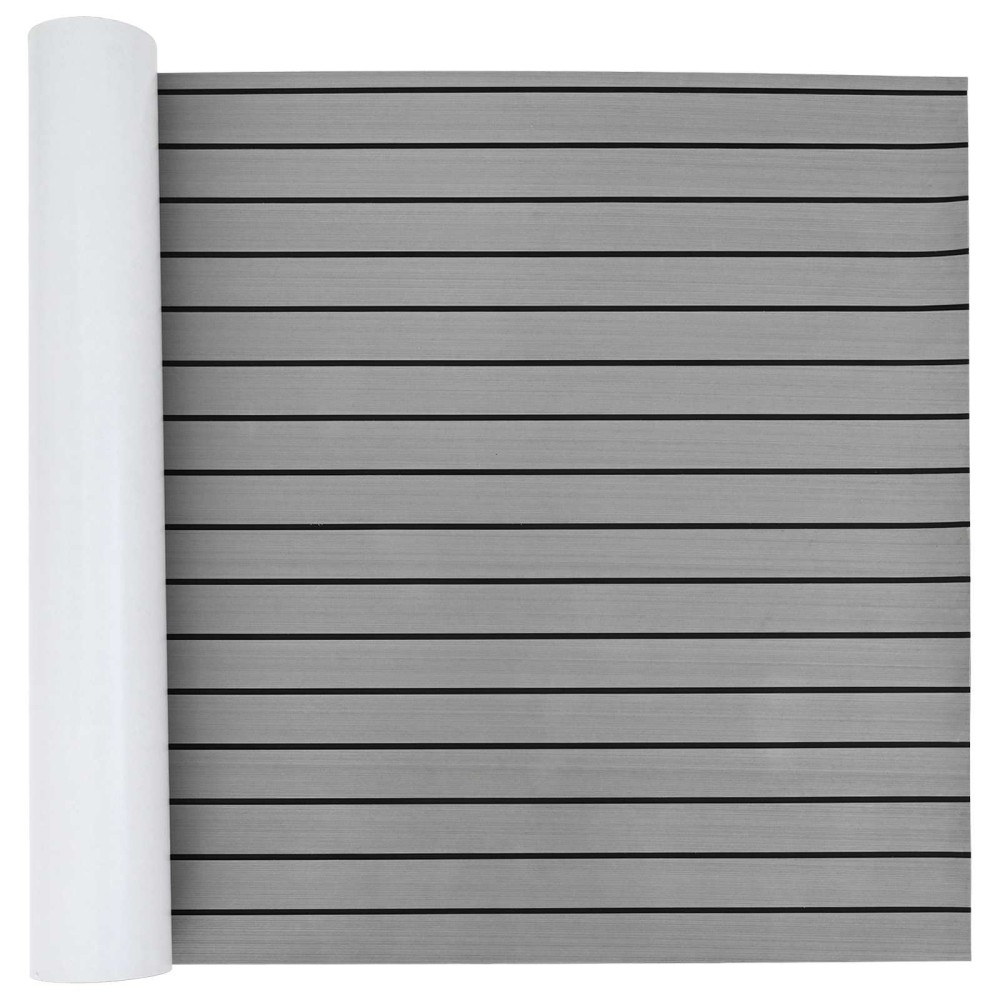 vidaXL Ματ Σκάφους Ριγέ Απαλός Γκρι και Μαύρος 240 x 90 εκ EVA