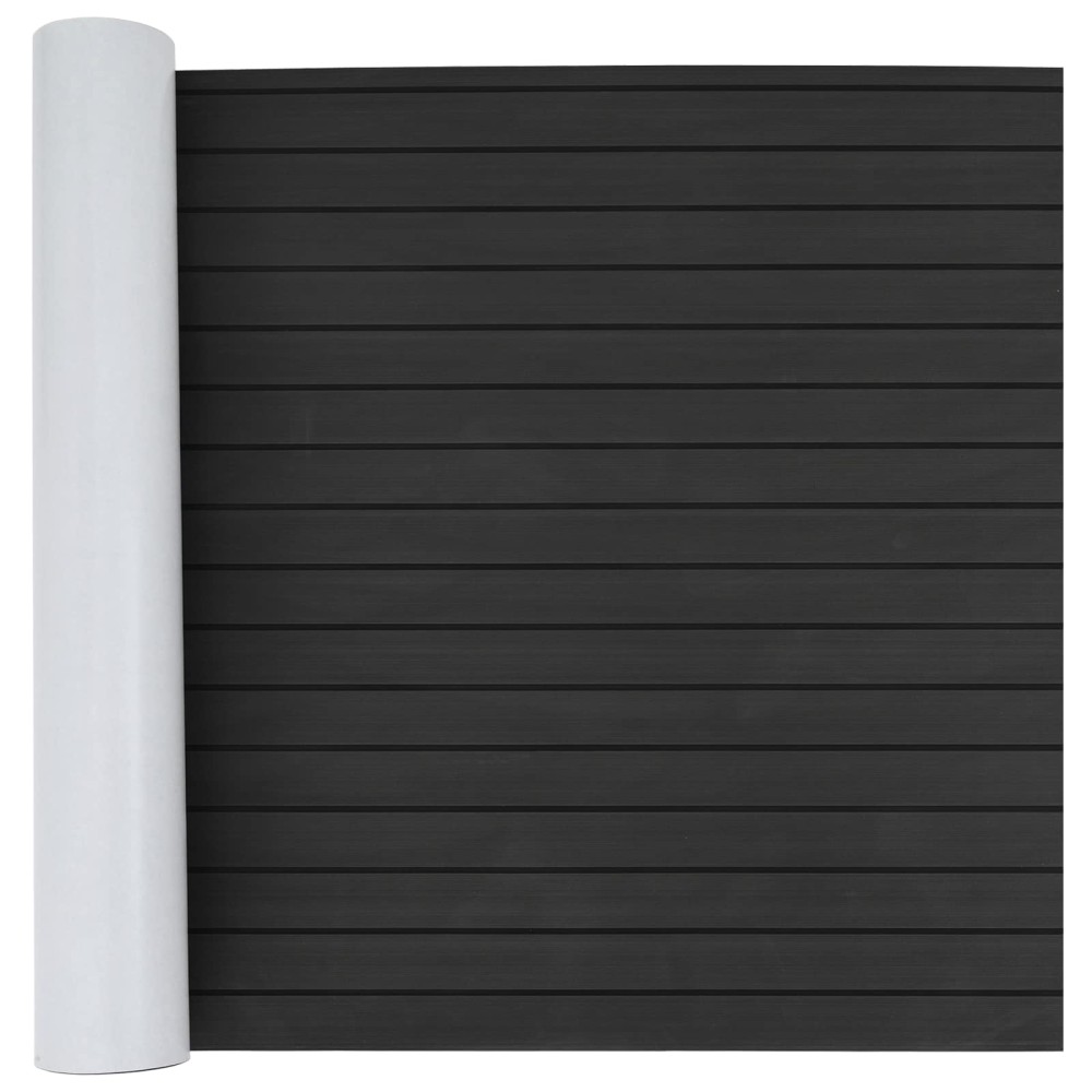 vidaXL Ματ Σκάφους Ριγέ Σκούρο Γκρι και Μαύρο 240 x 90 εκ EVA