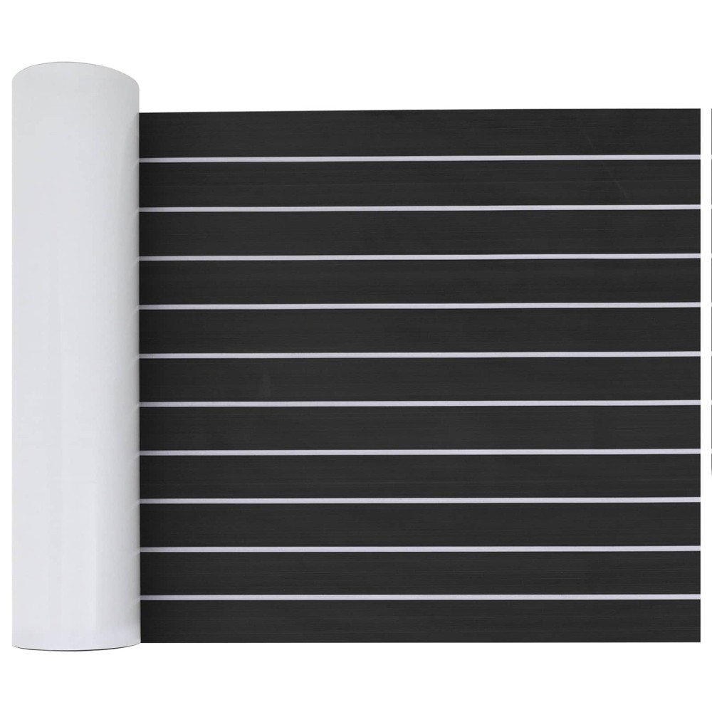 vidaXL Ματ Σκάφους Ριγέ Σκούρο Γκρι και Λευκό 240 x 60 cm EVA