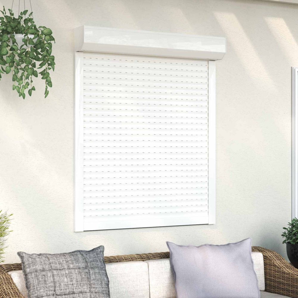 vidaXL Ρολό εισόδου Λευκός 100 x 130 cm Αλουμίνιο και Πολυουρεθάνη