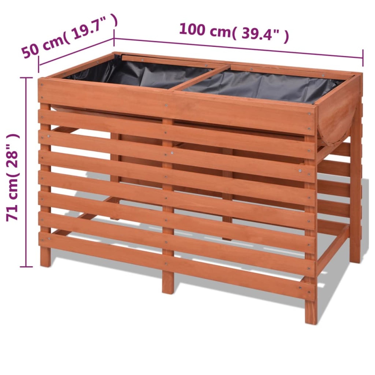 vidaXL Ζαρντινιέρα 100 x 50 x 71 εκ. Ξύλινη