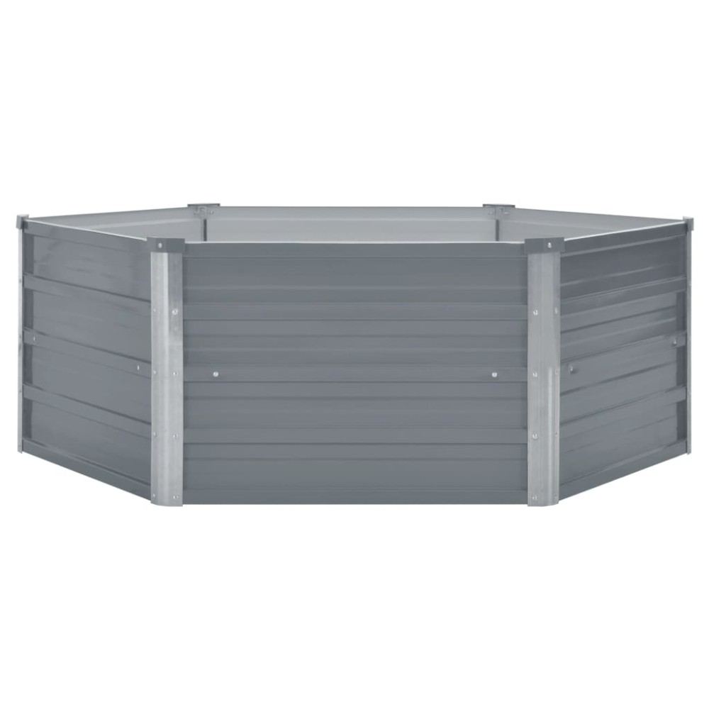 vidaXL Ζαρντινιέρα Ψηλή Γκρι 129 x 129 x 45 εκ. Γαλβανισμένος Χάλυβας
