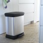 Curver Κάδος Απορριμμάτων με Πεντάλ Deco Ορθογώνιος Ασημί 30 Λίτρων