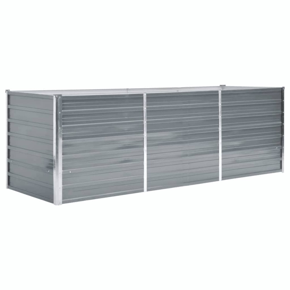 vidaXL Ζαρντινιέρα Υπερυψωμένη Γκρι 240x80x77 εκ. Γαλβανισμ. Χάλυβας