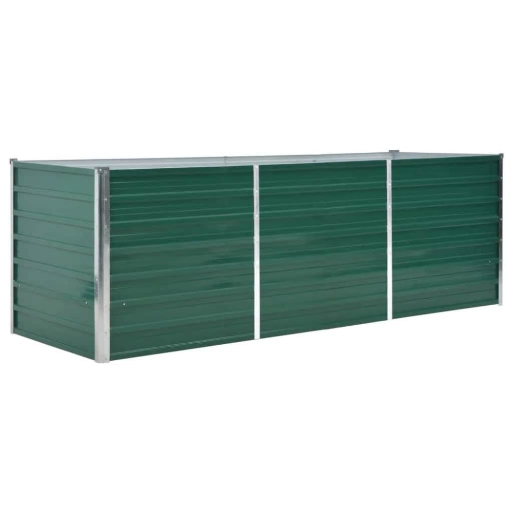 vidaXL Ζαρντινιέρα Υπερυψωμένη Πράσινη 240x80x77 εκ. Γαλβαν. Χάλυβας