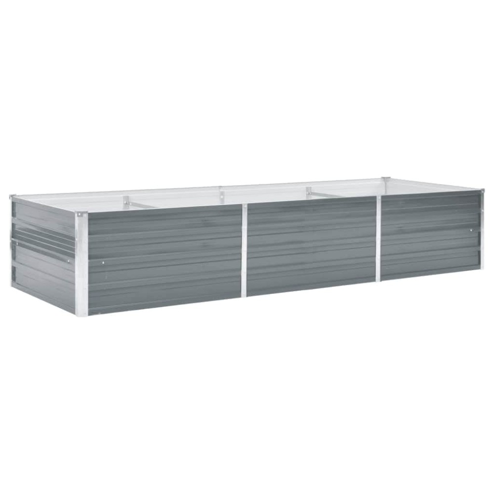 vidaXL Ζαρντινιέρα Υπερυψωμένη Γκρι 240x80x45 εκ. Γαλβανισμ. Χάλυβας