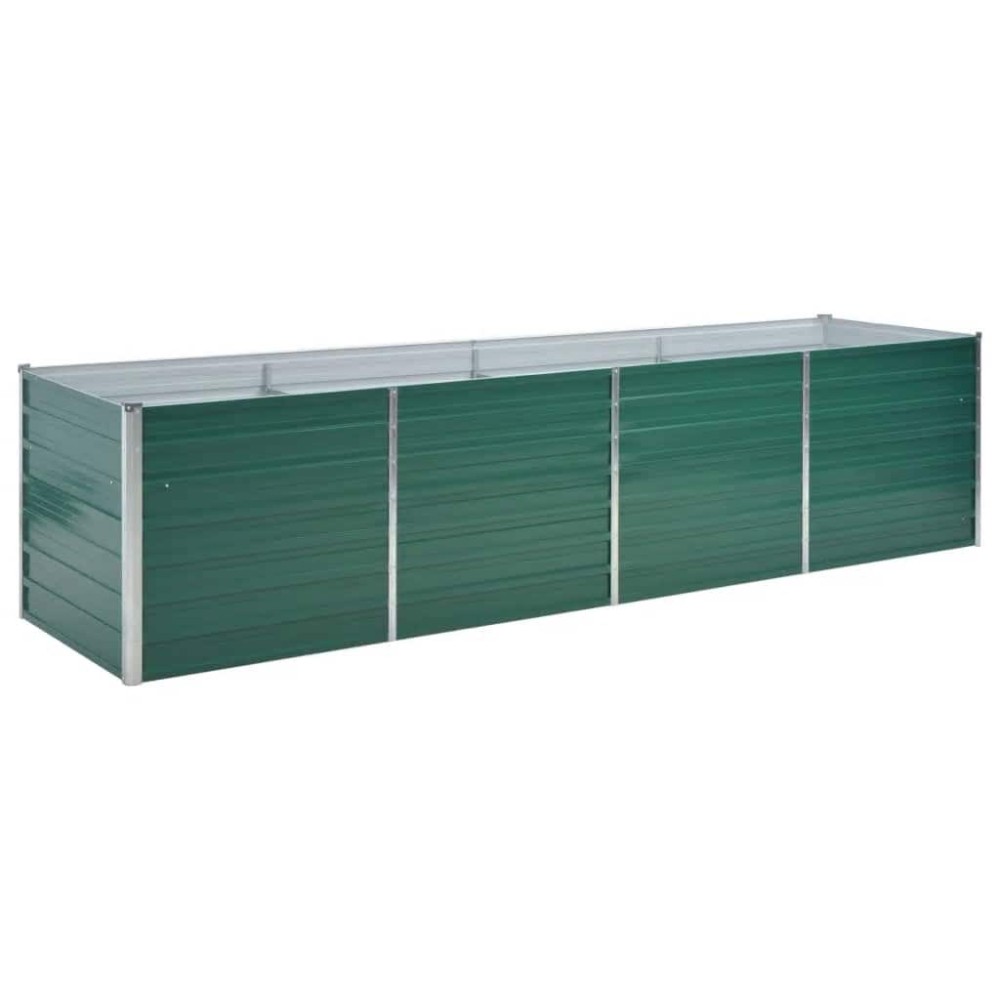 vidaXL Ζαρντινιέρα Υπερυψωμένη Πράσινη 320x80x77 εκ. Γαλβαν. Χάλυβας