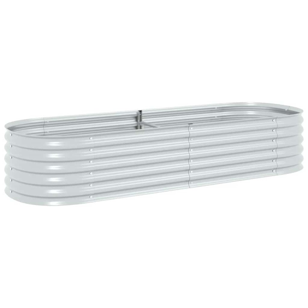 vidaXL Ζαρντινιέρα Υπερυψωμένη Ασημί 240x80x44 εκ. Γαλβανισμ. Χάλυβας