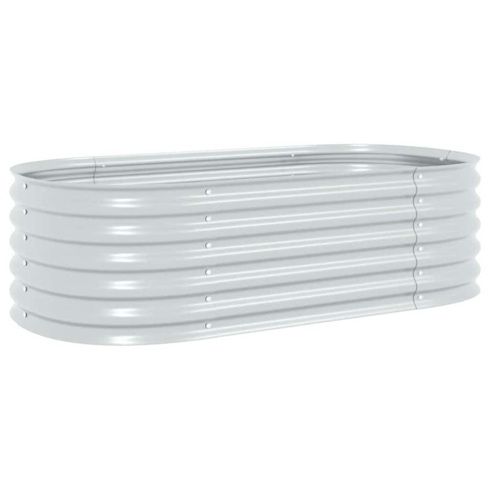 vidaXL Ζαρντινιέρα Υπερυψωμένη Ασημί 160x80x44 εκ. Γαλβανισμ. Χάλυβας