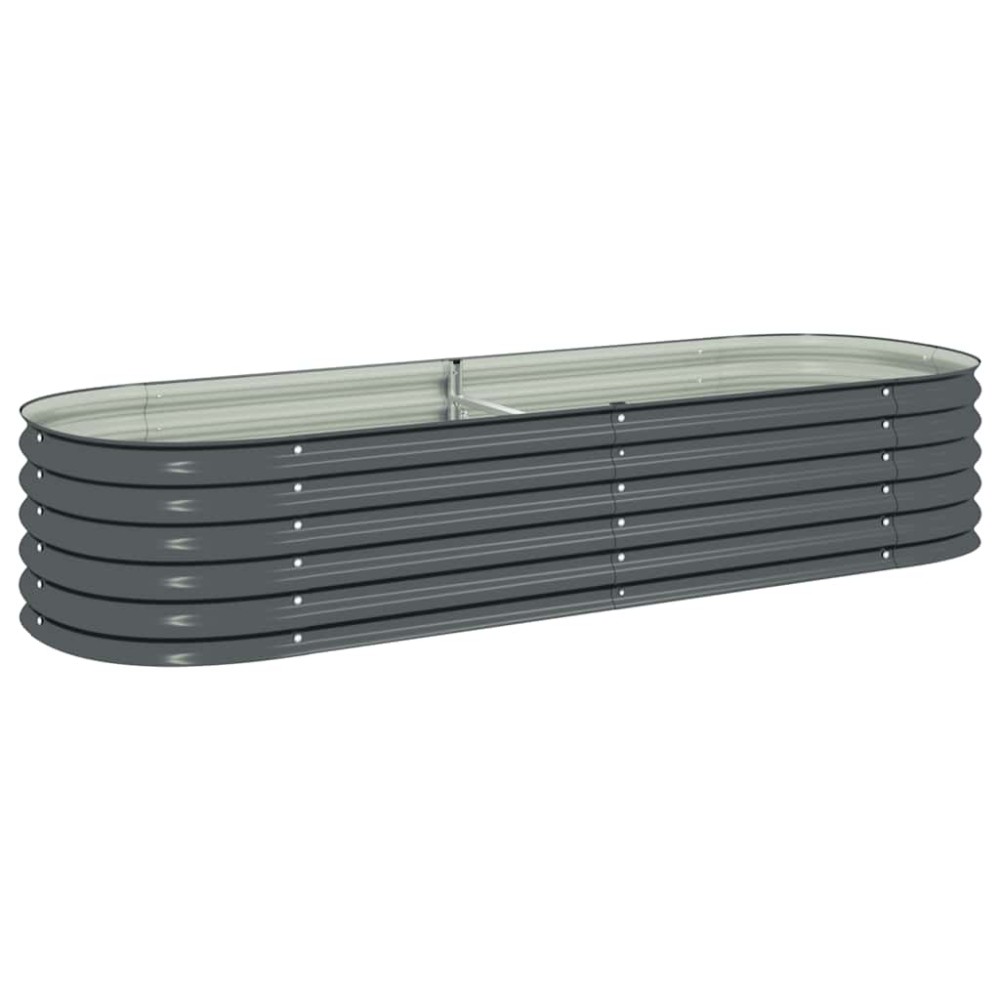 vidaXL Ζαρντινιέρα Υπερυψωμένη Γκρι 240x80x44 εκ. Γαλβανισμ. Χάλυβας