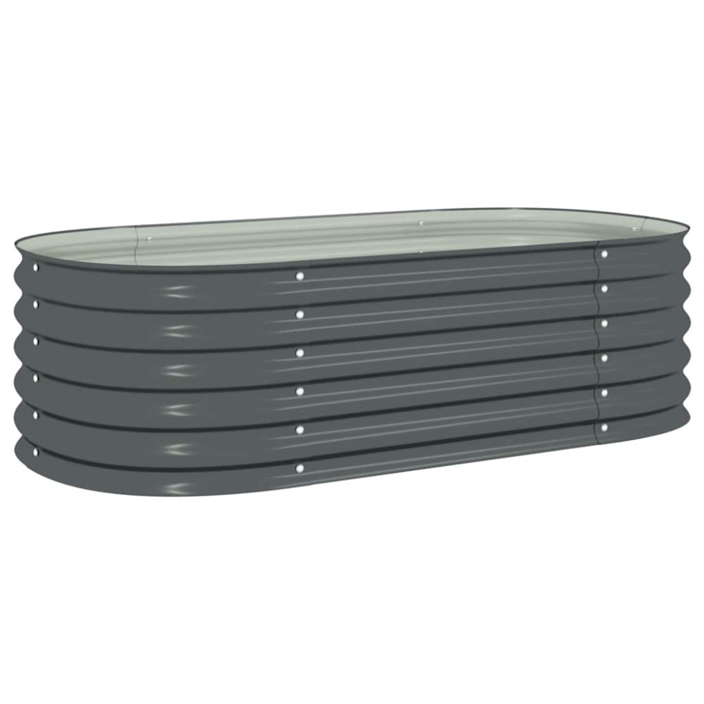 vidaXL Ζαρντινιέρα Υπερυψωμένη Γκρι 160x80x44 εκ. Γαλβανισμ. Χάλυβας