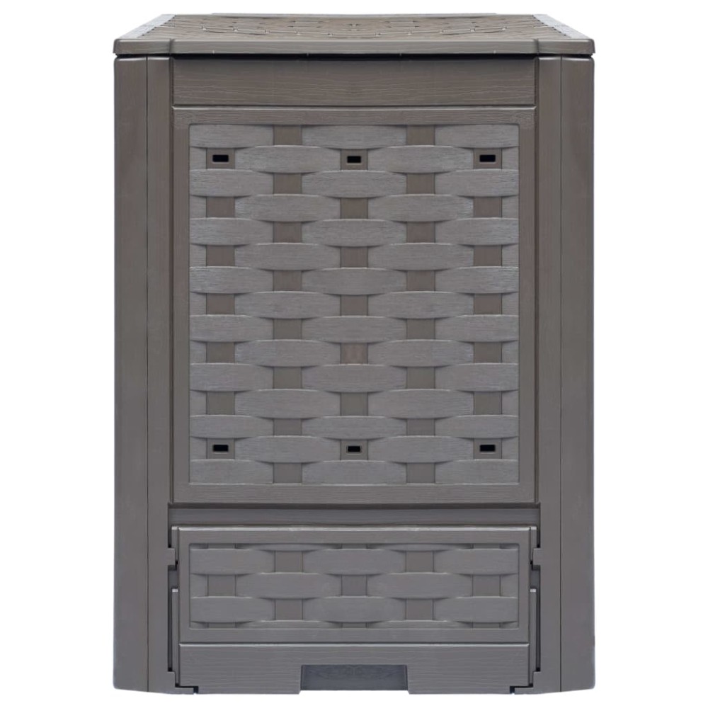 vidaXL Κομποστοποιητής Κήπου Καφέ 60x60x83 εκ. 300 L Πλαστικό Ρατάν