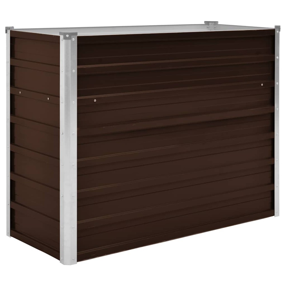 vidaXL Ζαρντινιέρα Υπερυψωμένη Καφέ 100x40x77 εκ. Γαλβανισμ. Χάλυβας