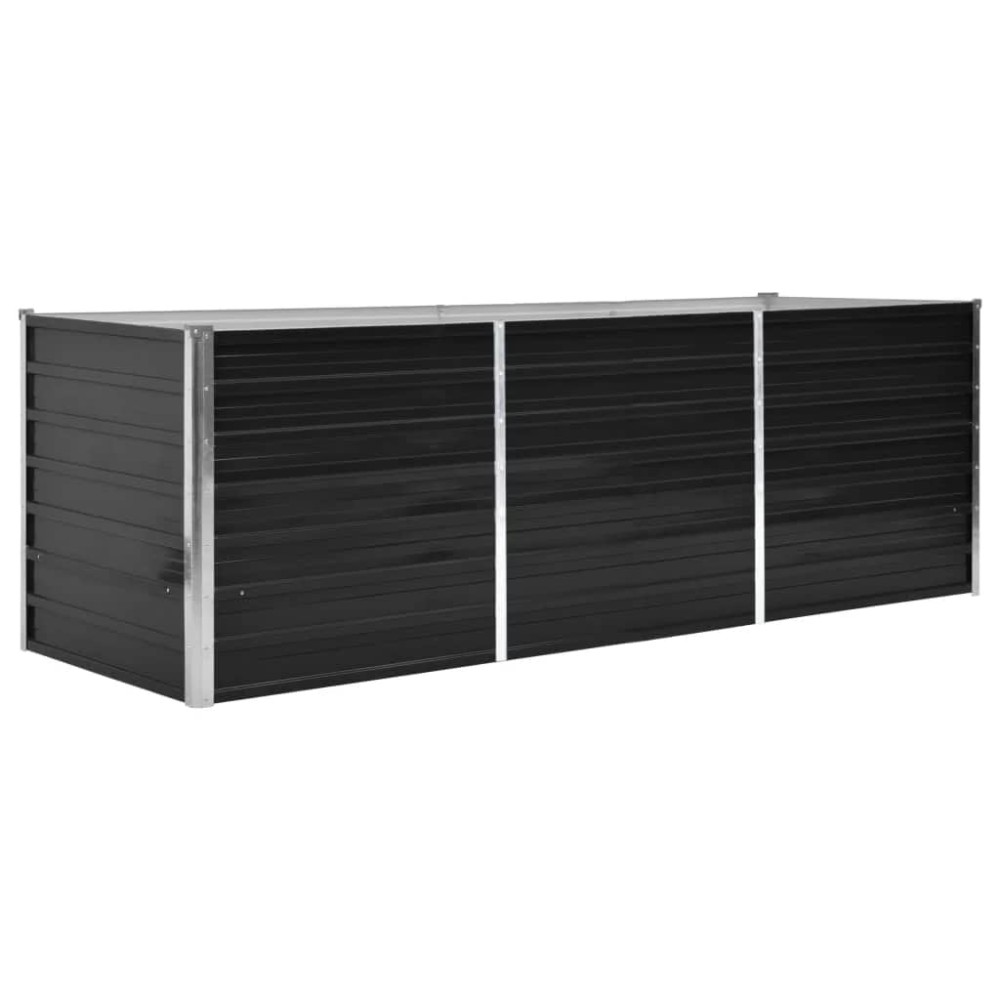 vidaXL Ζαρντινιέρα Υπερυψωμένη Ανθρακί 240x80x77 εκ. Γαλβαν. Χάλυβας