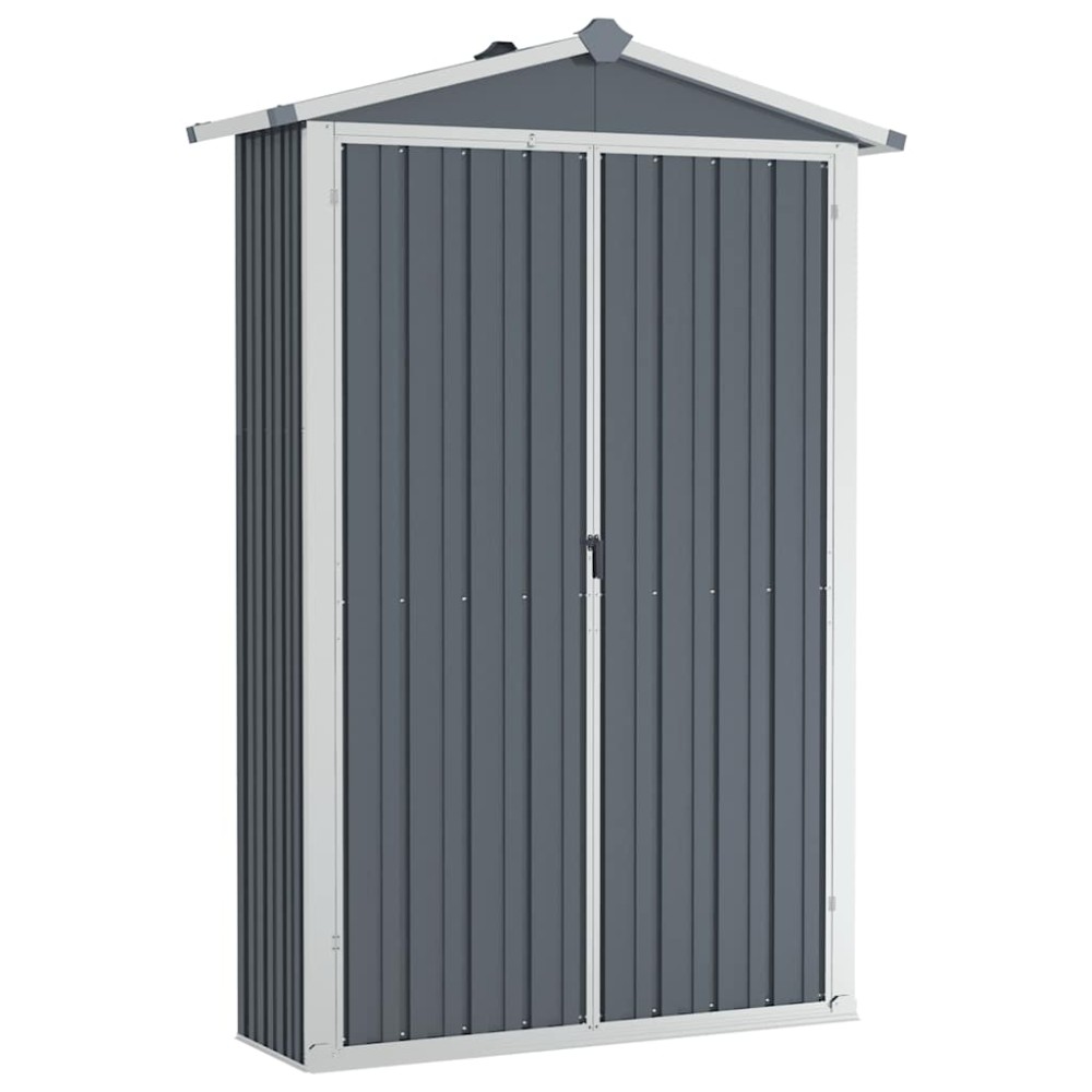 vidaXL Αποθήκη Κήπου Γκρι 116x45x175 εκ. από Γαλβανισμένο Ατσάλι