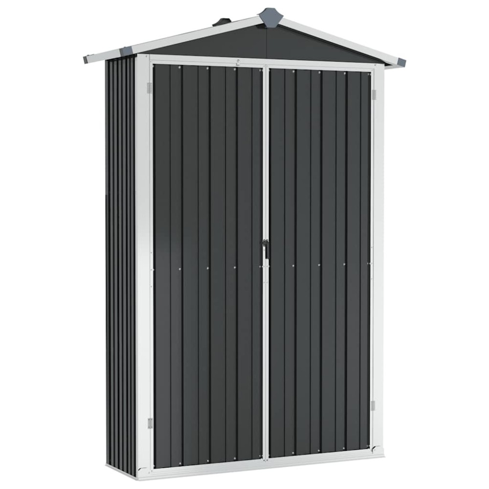 vidaXL Αποθήκη Κήπου Ανθρακί 116x45x175 εκ. από Γαλβανισμένο Ατσάλι