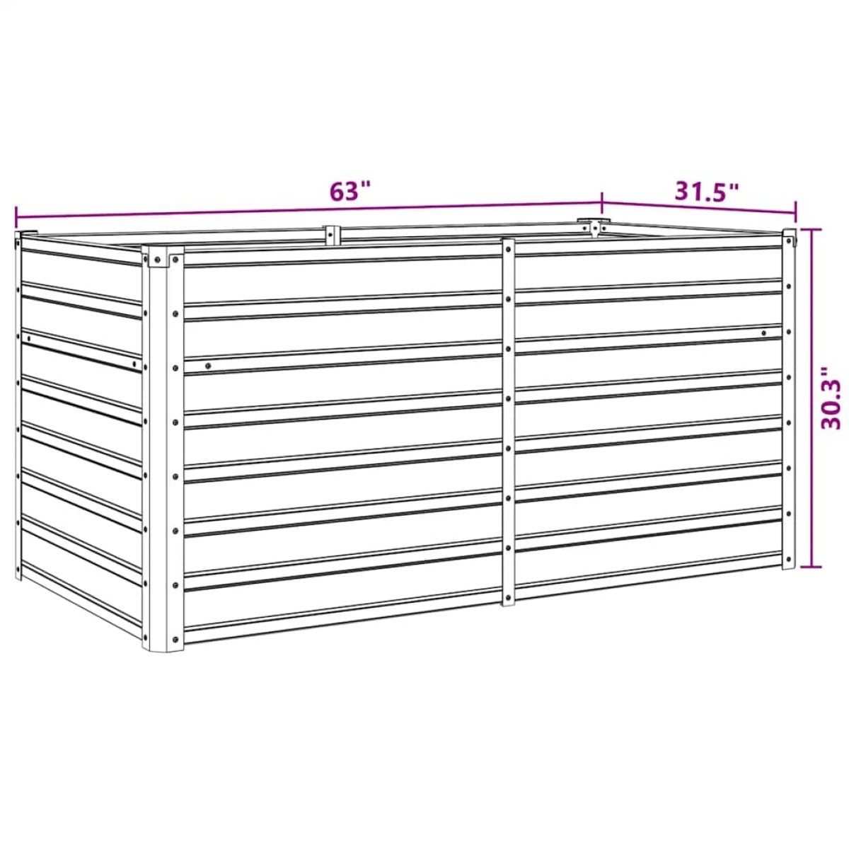 vidaXL Ζαρντινιέρα Ψηλή Πράσινη 160x80x77 εκ. Γαλβανισμένος Χάλυβας