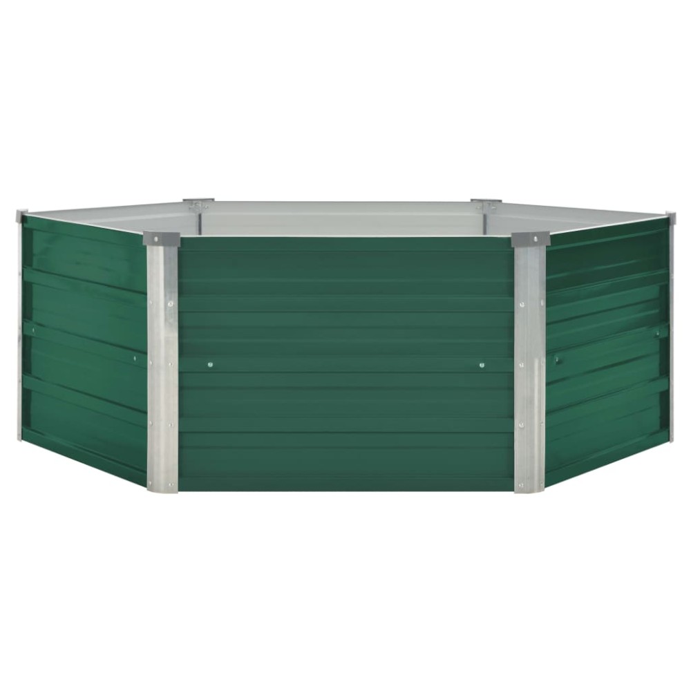 vidaXL Ζαρντινιέρα Ψηλή Πράσινη 129x129x45 εκ. Γαλβανισμένος Χάλυβας