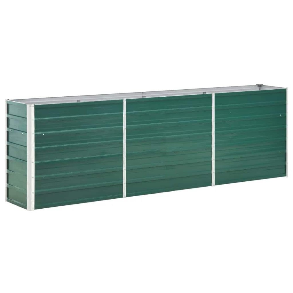 vidaXL Ζαρντινιέρα Υπερυψωμένη Πράσινη 240x40x77 εκ. Γαλβαν. Χάλυβας