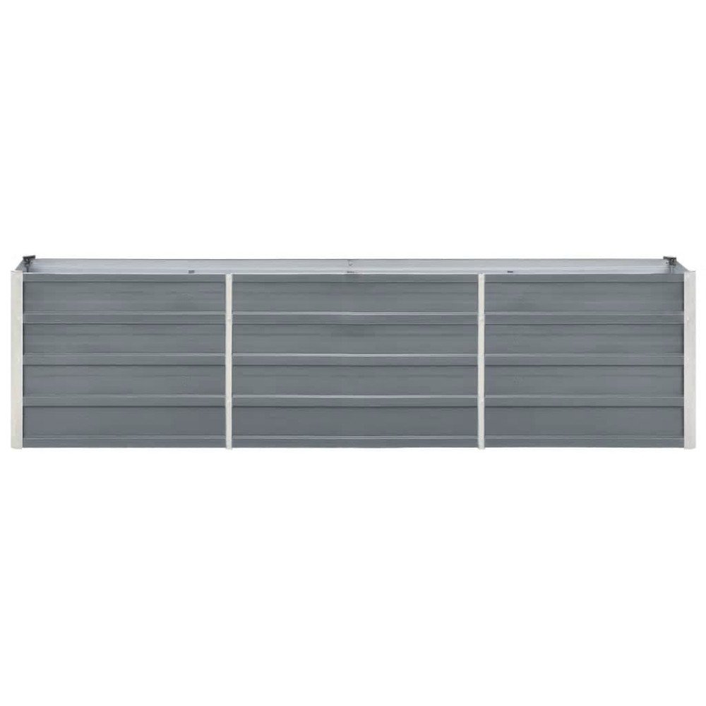 vidaXL Ζαρντινιέρα Υπερυψωμένη Γκρι 240x40x45 εκ. Γαλβανισμ. Χάλυβας