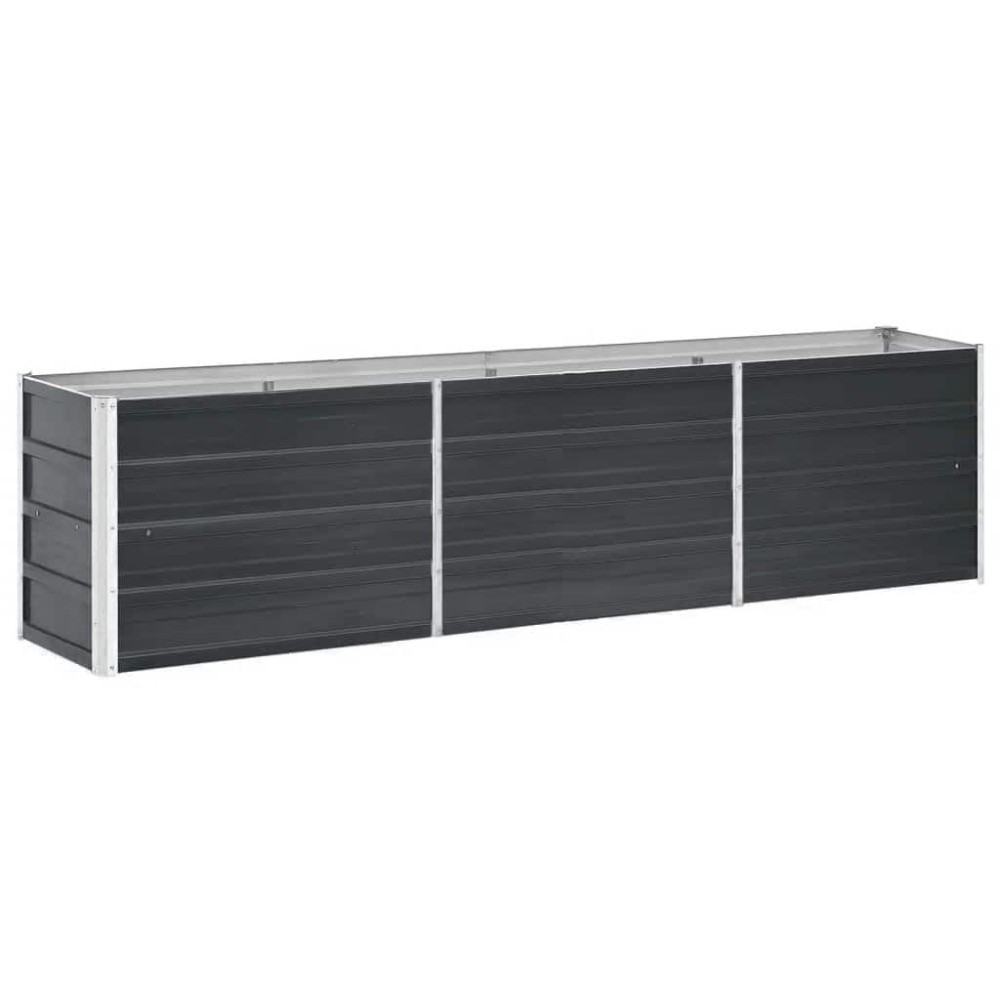 vidaXL Ζαρντινιέρα Υπερυψωμένη Ανθρακί 240x40x45 εκ. Γαλβαν. Χάλυβας