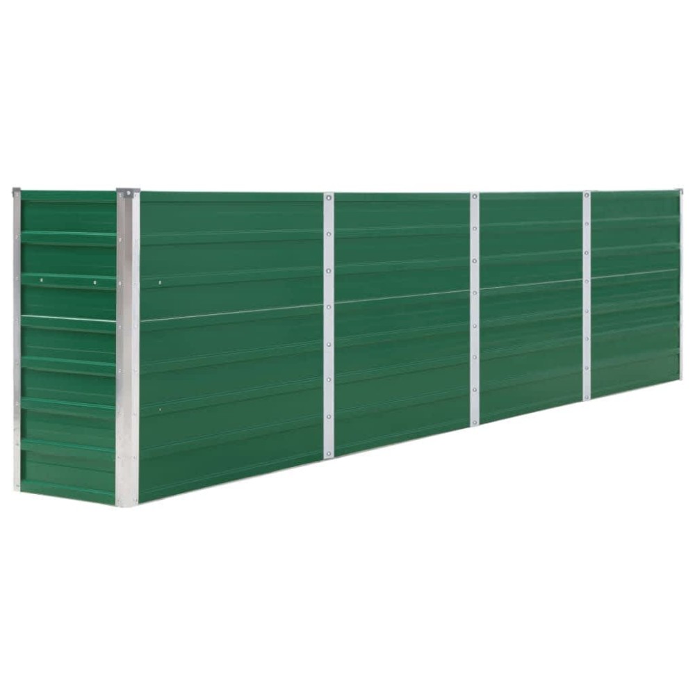 vidaXL Ζαρντινιέρα Ψηλή Πράσινη 320x40x77 εκ. Γαλβανισμένος Χάλυβας