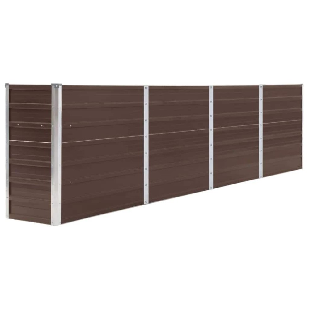 vidaXL Ζαρντινιέρα Ψηλή Καφέ 320 x 40 x 77 εκ. Γαλβανισμένος Χάλυβας