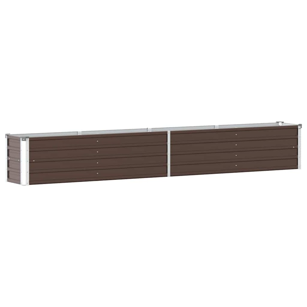 vidaXL Ζαρντινιέρα Υπερυψωμένη Καφέ 320x40x45 εκ. Γαλβανισμ. Χάλυβας