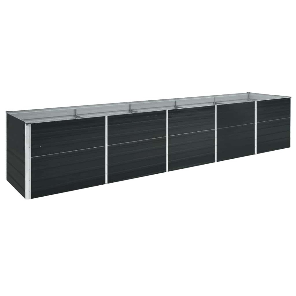 vidaXL Ζαρντινιέρα Υπερυψωμένη Ανθρακί 400x80x77 εκ. Γαλβαν. Χάλυβας
