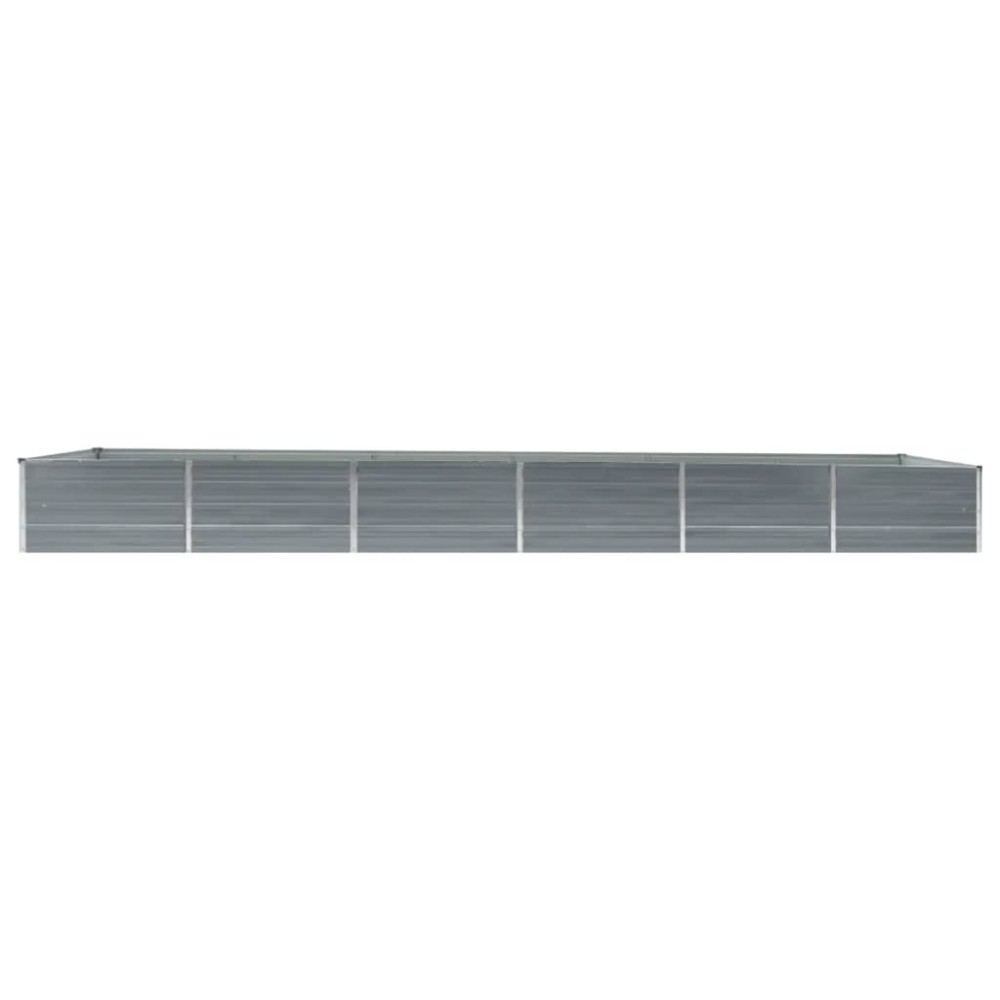 vidaXL Ζαρντινιέρα Υπερυψωμένη Γκρι 480x80x45 εκ. Γαλβαν. Χάλυβας