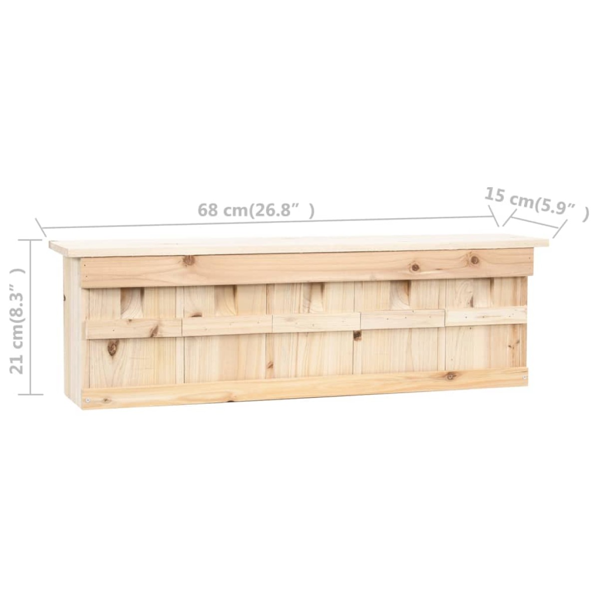 vidaXL Φωλιά για Σπουργίτια με 5 Θαλάμους 68x15x21 εκ. Ξύλο Ελάτης