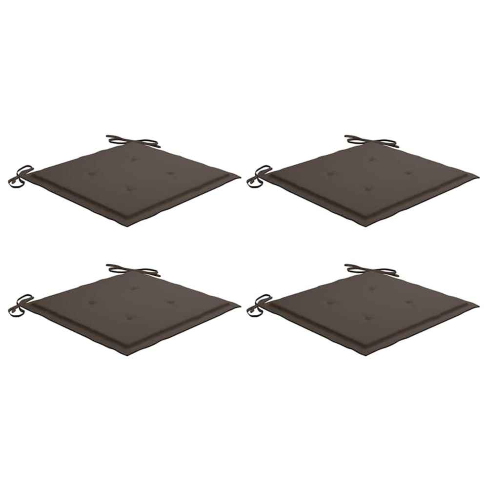 vidaXL Μαξιλάρια Καρέκλας Κήπου 4 τεμ. Taupe 40x40x4 εκ. Υφασμάτινα