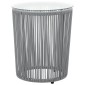 vidaXL Σετ Επίπλων Bistro 3 Τεμαχίων Γκρι Ρατάν Πολυαιθ. +Μαξιλάρια
