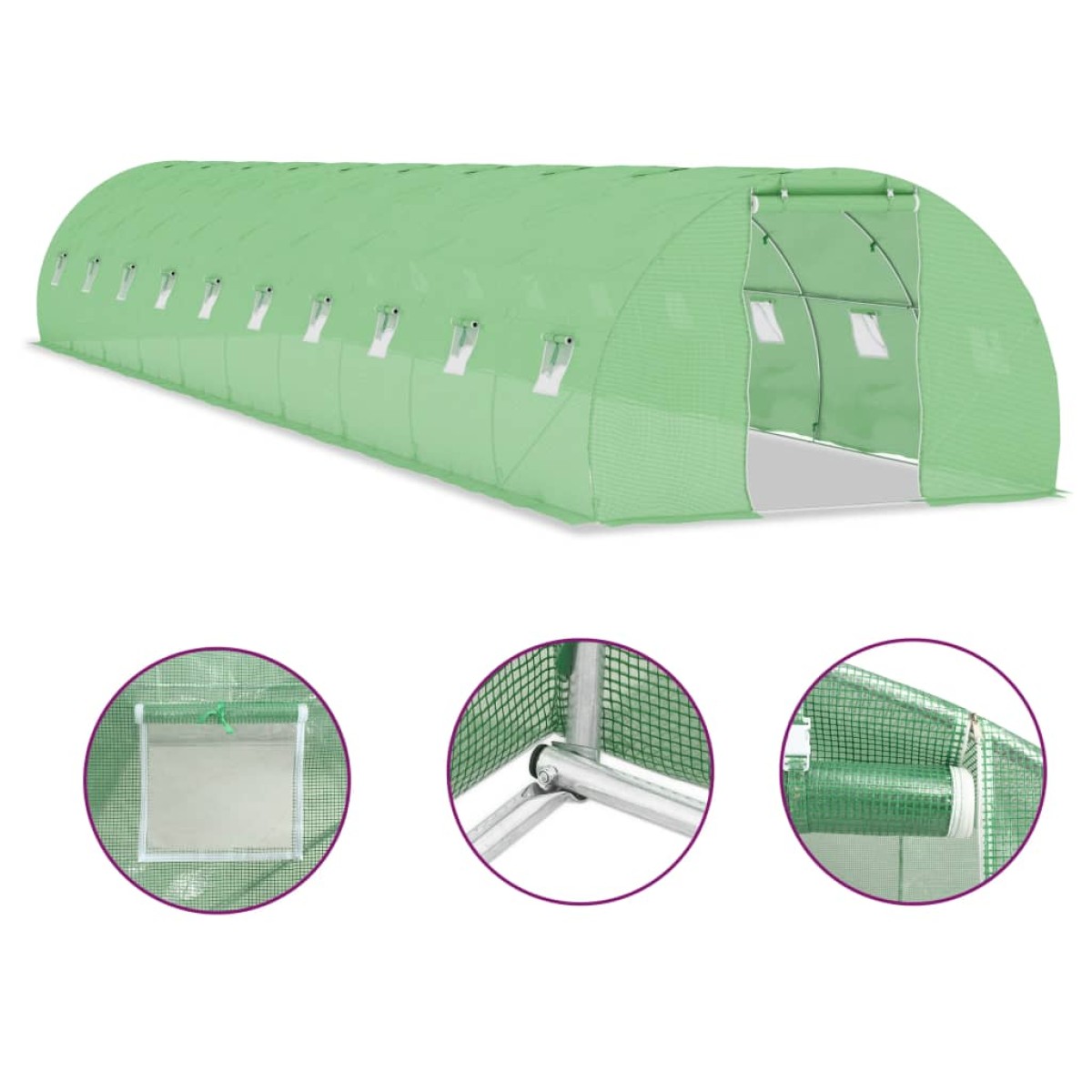 vidaXL Θερμοκήπιο 45 μ² 15x3x2 μ.