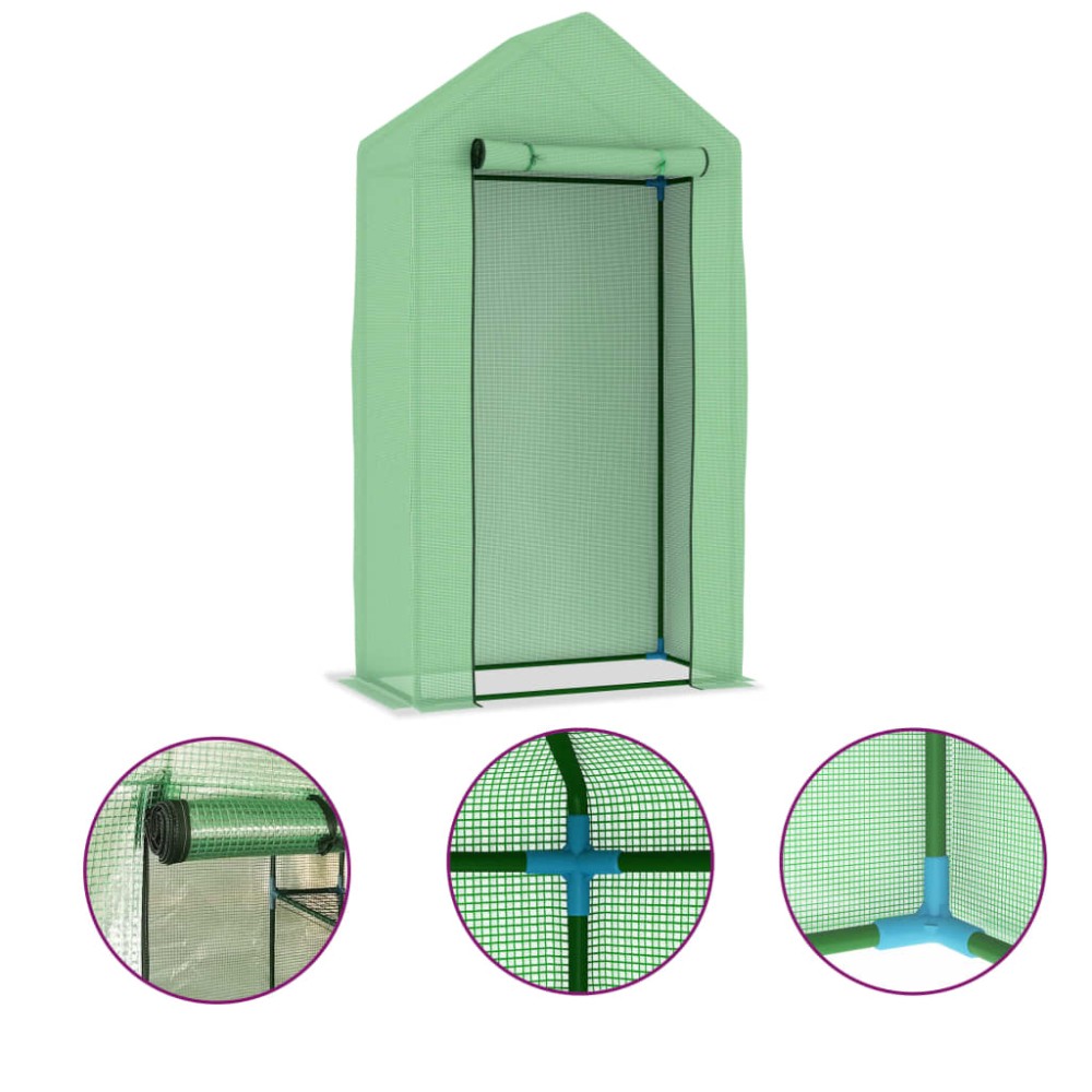 vidaXL Θερμοκήπιο 0,5 μ² 1x0,5x1,9 μ. με Ατσάλινο Πλαίσιο