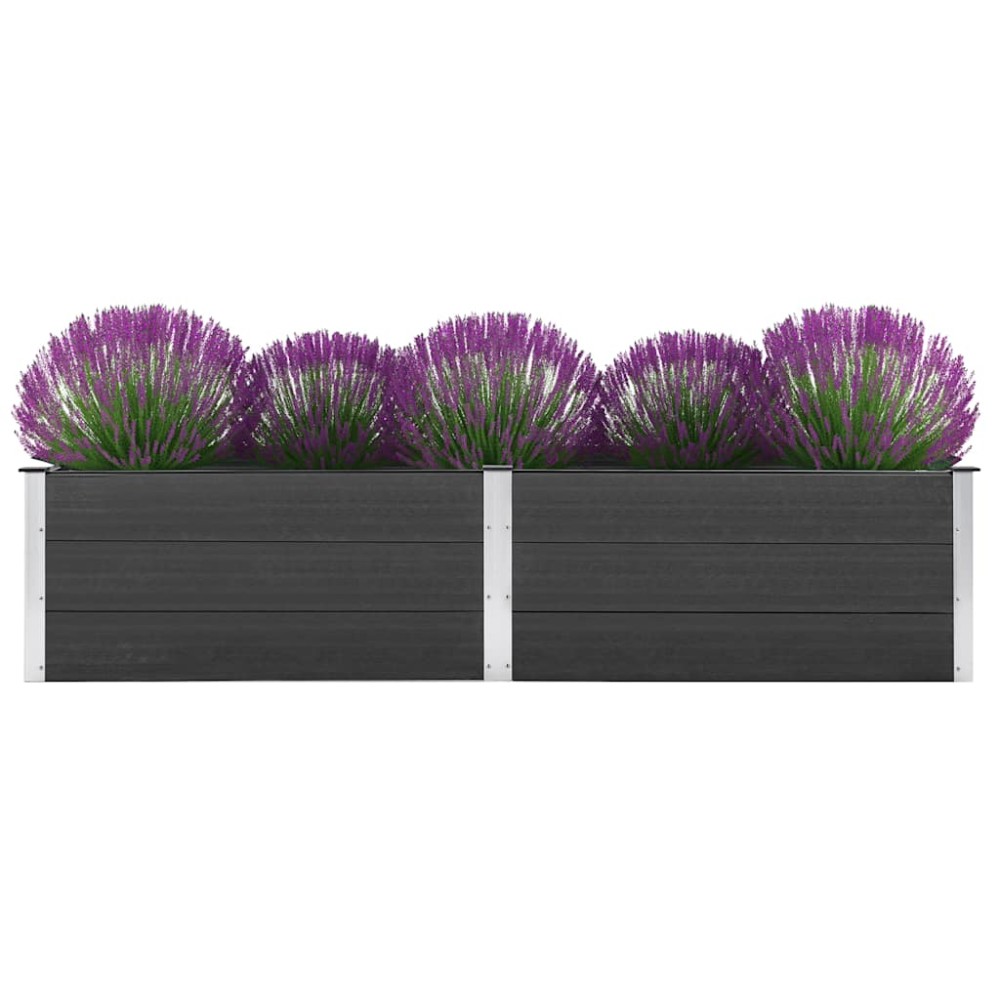 vidaXL Ζαρντινιέρα Υπερυψωμένη Γκρι 250 x 50 x 54 εκ. από WPC