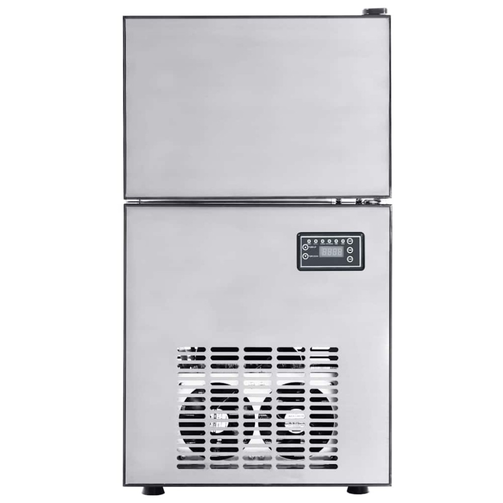 vidaXL Μηχάνημα πάγου σε κύβους με πόρτα Ασημί 43 x 40 x 71 εκ.