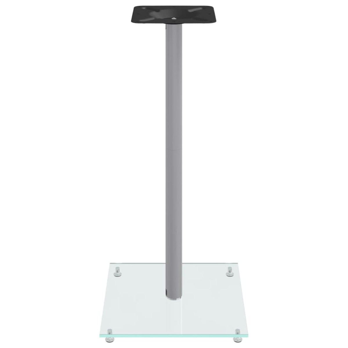 vidaXL Βάσεις Ηχείων με 1 Στήλη 2 τεμ. Ασημί από Ψημένο Γυαλί