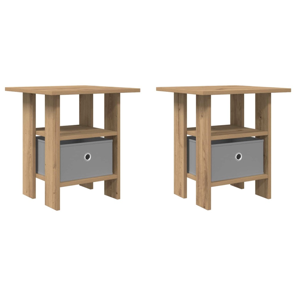 vidaXL Κομοδίνο 2 pcs Artisan Oak 41 x 40 x 45 εκ Επεξεργασμένο ξύλο