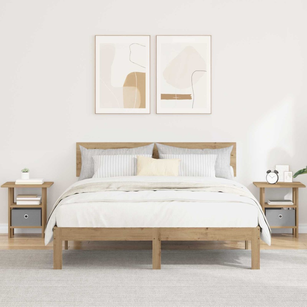 vidaXL Κομοδίνο 2 pcs Artisan Oak 41 x 40 x 45 εκ Επεξεργασμένο ξύλο