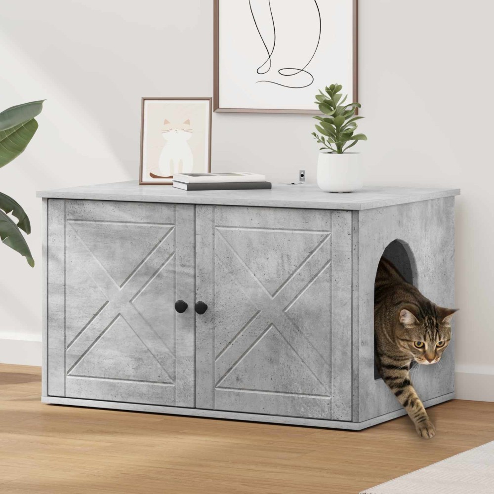 vidaXL Σπίτι Γάτας Σκυρόδεμα 85 x 55 x 50 εκ. Επεξεργασμένο ξύλο