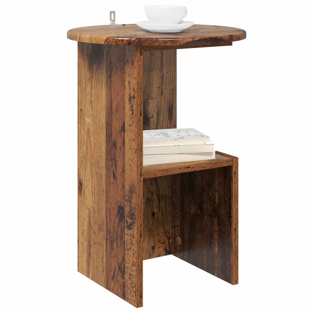 vidaXL Τραπεζάκι Πλευράς Παλαιωμένο ξύλο Ø 39,5 x 55 εκ.